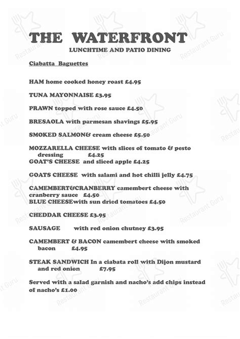 the waterfront lowestoft menu|The Waterfront in Kessingland .